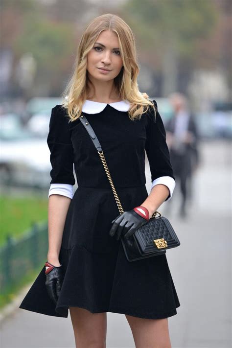 chanel gold and black dress|chanel black dress white collar.